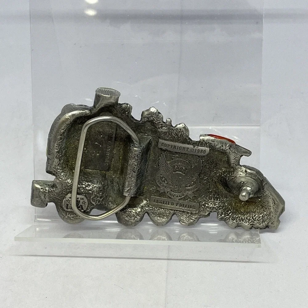 Vintage 1980 Great American Buckle Co Steam Locomotive Train Belt Buckle 272 USA